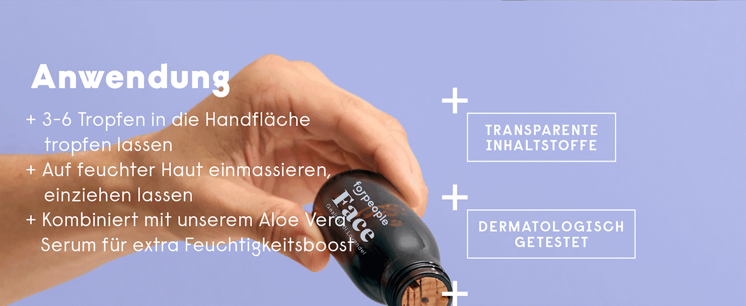 forpeople Premium A+: Anwendung des Gesichtsöls