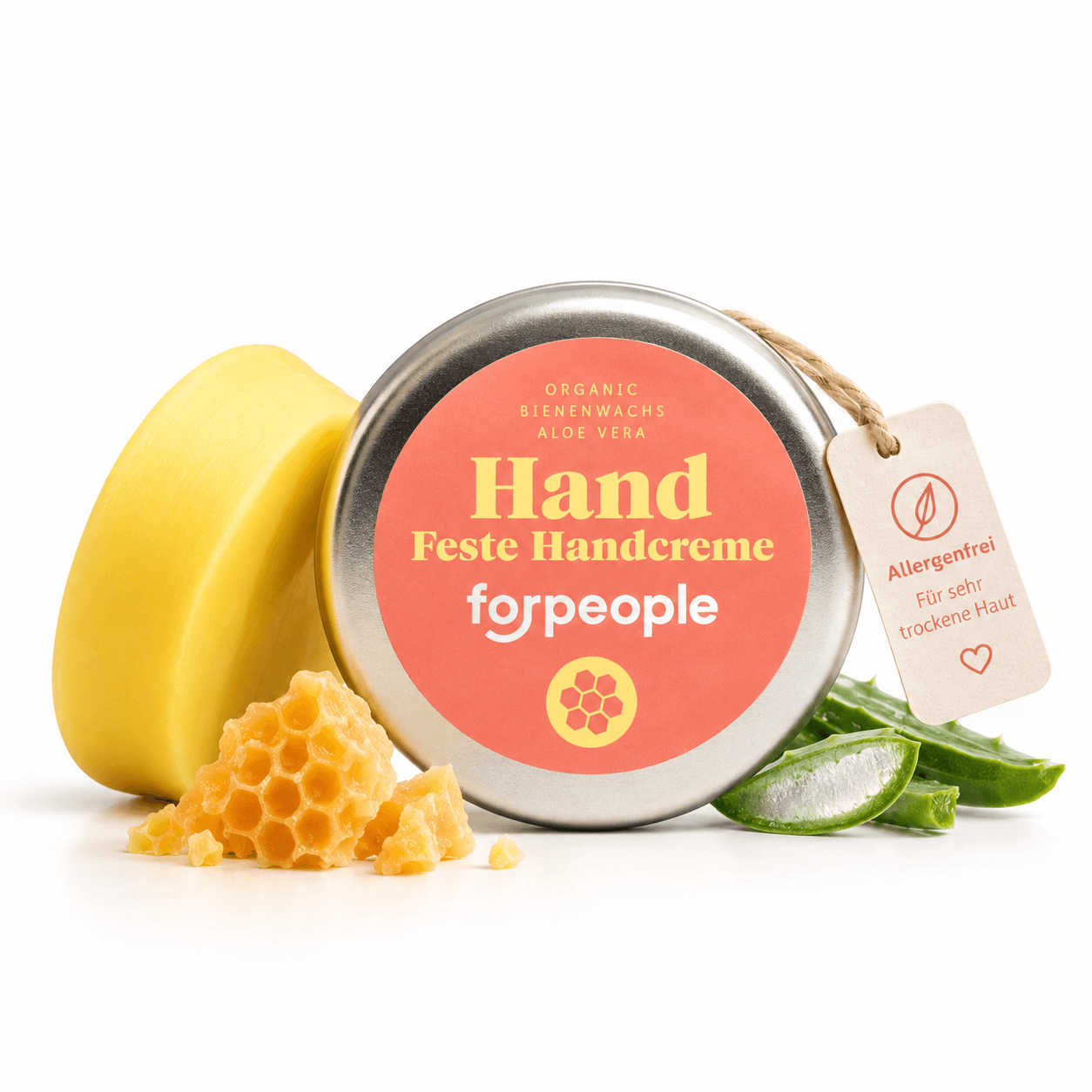 forpeople Produktmotiv: feste Handpflege mit Bienenwachs
